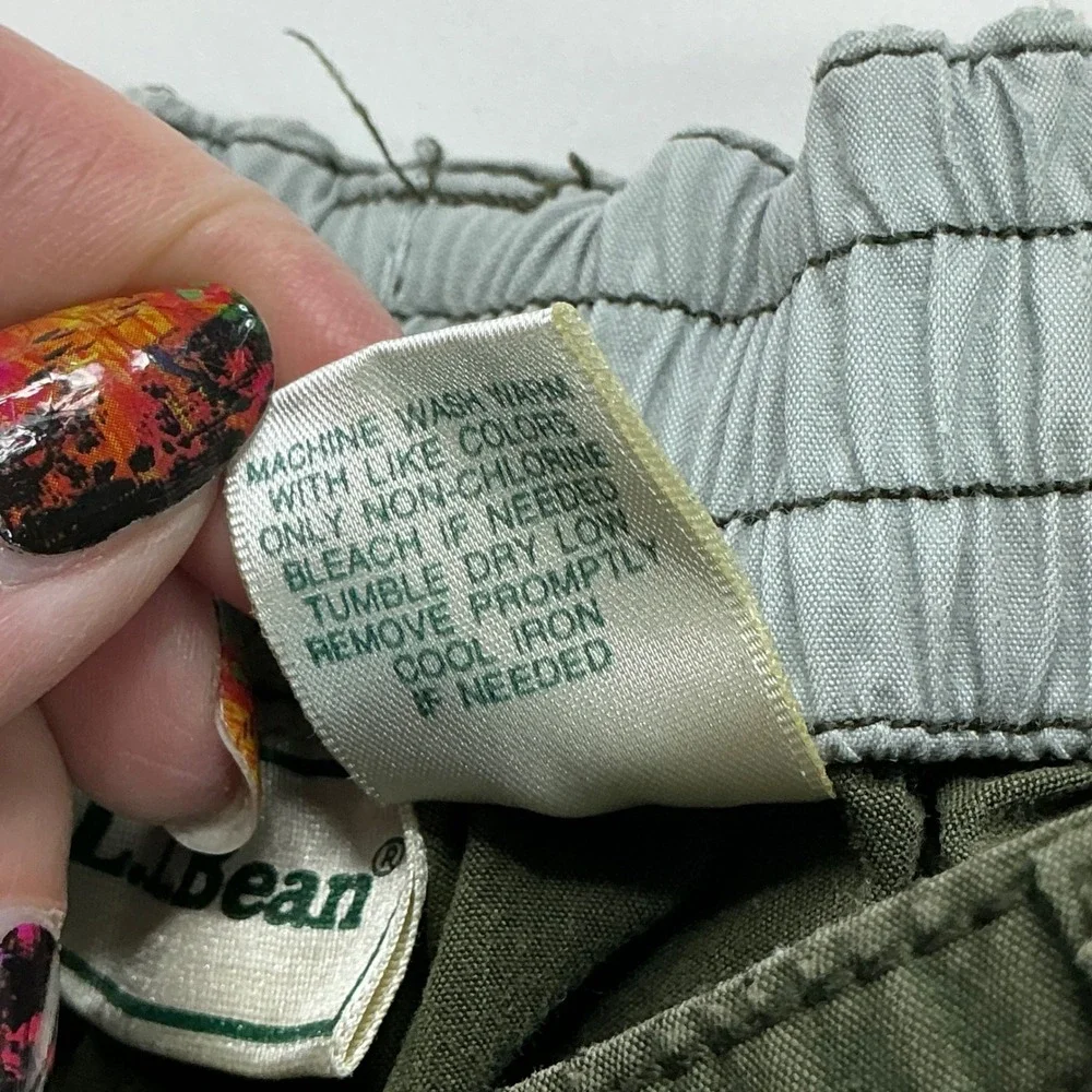 L.L. Bean Olive Green Cargo Pants Boys Medium Adventure Utility Trousers